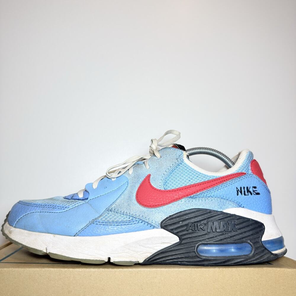 Nike Air Max 90 Photo Blue University Red Mens Size 10.5 Running Shoes Used
